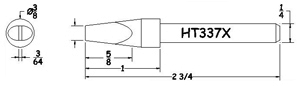Hexacon HT337X soldering Tip  | 1/4 Mushroom Conical Chisel   (for P30, P34, 30H & 34H)