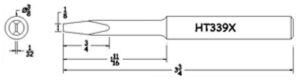 Hexacon HT339X Soldering Tip |  3/8 Turned-Down Semi-Chisel   (for P155, P115, 115H & 155H Irons)