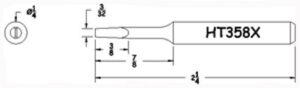 Hexacon HT358X Soldering Tip |  1/4 | Turned-Down Semi-Chisel | for 23A & 24S Irons