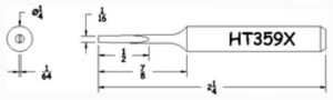 Hexacon HT359X Soldering Tip  |  1/4 Turned-Down Semi-Chisel   (for 23A, 24S & 24H Irons)