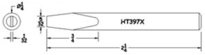 Hexacon HT397X Soldering Tip  | 1/4 Semi-Chisel |for 23A, 24S & 24H Irons