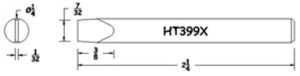 Hexacon HT399X Soldering Tip |  1/4 Semi-Chisel  | for 23A, 24S & 24H Irons