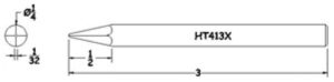 Hexacon HT413X Soldering Tip  |  1/4 Pyramid  | for P30, P34, 30H & 34H