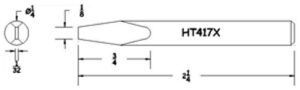 Hexacon HT417X Soldering Tip  |  1/4 Semi-Chisel | for 23A, 24S & 24H Irons