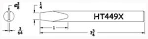 Hexacon HT449X Soldering Tip  | 3/8 Semi-Chisel | for P155, P115, 115H & 155H Irons