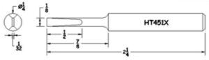 Hexacon HT451X Soldering Tip  | 1/4 Turned-Down Full Chisel | for 23A, 24S & 24H Irons