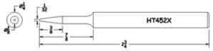 Hexacon HT452X Soldering Tip  | 1/4 Turned-Down Sharp-Conical | for P30, P34, 30H & 34H