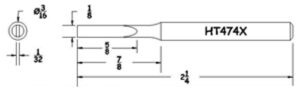 Hexacon HT474X Soldering Tip  |  3/16 Turned-Down Full Chisel | for 22A, 26S, P26, 22H & 26H Irons