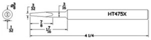 Hexacon HT475X Soldering Tip |  3/8 | Turned-Down Semi-Chisel | for P155, 155H, P115 & 115H Irons