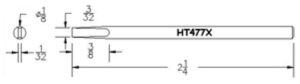 Hexacon HT477X Soldering Tip | 1/8 Semi-Chisel | for 21A, 25S , P25 & 25H Irons