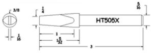 Hexacon HT505X Soldering Tip  |  5/16 Mushroom-Conical | for P35 and 35H Irons