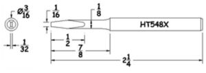 Hexacon HT548X Soldering Tip |  3/16 Turned-Down Semi Chisel | for 22A, 26S, P26, 22H & 26H Irons