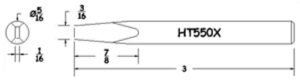 Hexacon HT550X Soldering Tip |  5/16 Semi-Chisel | for P35 and 35H Irons