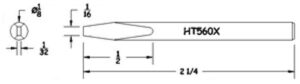 Hexacon HT560X Soldering Tip | 1/8 Semi Chisel  | for 21A, 25S , P25 & 25H Irons