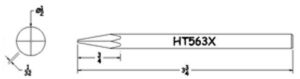 Hexacon HT563X Soldering Tip  |  1/4 Pyramid  | for P30, P34, 30H & 34H Irons