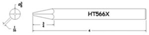 Hexacon HT566X Soldering Tip |  3/8 Pyramid  | for P155, P115, 115H & 155H Irons