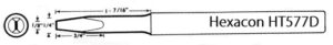 Hexacon HT577D Soldering Tip |  3/8 Extra Long Narrow Semi-Chisel  | for SI-70, 100, 116, 150 and 155 Irons