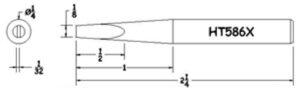 Hexacon HT586X Soldering Tip  | 1/4 Conical-Chisel | for 23A, 24S & 24H Irons
