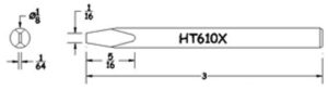 Hexacon HT610X Soldering Tip | 1/8 Semi Chisel | for 21A, 25S , P25 & 25H Irons