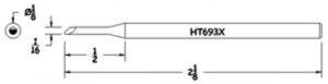 Hexacon HT693X Soldering Tip | 1/8 Turned-Down 30° Bevel  | for 21A, 25S , P25 & 25H Irons
