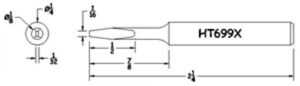 Hexacon HT699X Soldering Tip |  1/4 Turned-Down Semi Chisel  | for 23A, 24S & 24H Irons