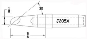 Hexacon J205X Soldering Tips | 1/8 Conical Bevel  | 5/Pk  | for Therm-O-Trac Stations
