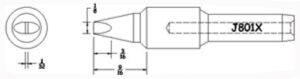 Hexacon J801X Soldering Tip |  1/8 Semi Chisel  | 5 /Pk  | for Therm-O-Trac Magnum Stations
