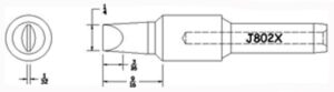 Hexacon J802X Soldering Tip |  1/8 Full Chisel | 5 /Pk  | for Therm-O-Trac Magnum Stations