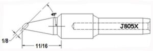 Hexacon J805X Soldering Tip  |  1/8  | 45° Conical Bevel  |  5/Pk  | for Therm-O-Trac Magnum Stations