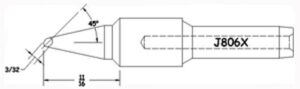 Hexacon J806X Soldering Tip  |  3/32 | 45° Conical Bevel | 5/Pk |  for Therm-O-Trac Magnum Stations