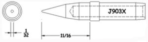 Hexacon J903X Soldering Tips  | 1/32 Conical  | 5/Pk  |f or Therm-o-Trac Stations