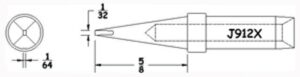 Hexacon J912X Soldering Tips | 1/32 Conical Chisel | 5/Pk  | for Therm-O-Trac Stations