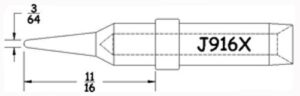 Hexacon J916X Soldering Tips  | 3/64 Conical  | 5/Pk  | for Therm-O-Trac Stations