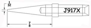 Hexacon J917X Soldering Tips |  1/32 Conical Chisel | 5/Pk | for Therm-O-Trac Stations