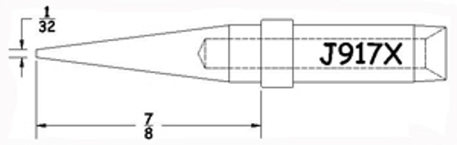 Hexacon J917X Soldering Tips | 1/32 Conical Chisel | 5/Pk | for Therm-O-Trac Stations