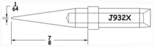 Hexacon J932X Soldering Tips  | 1/64 Conical Sharp | 5/Pk | for Therm-O-Trac Stations