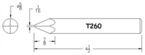 Hexacon T260 Soldering Tip | 5/8 Pyramid | Copper Plug-Style  | For SI-P200, SI-200H & P250 Irons