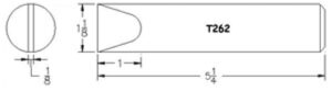 Hexacon T262 Soldering Tip  | 1-1/8 Full-Chisel | Copper Plug-Style | For SI-P550 Iron