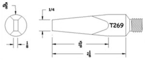 Hexacon T269 Soldering Tip  | 5/8 Semi-Chisel | Copper Screw-Tip | For SI-120 Iron