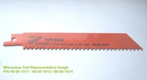 Milwaukee Tool 48-00-1011 Wood-Cutting Sawzall Blades; 6 TPI; 3.5" L; 10/Pack; Orange Color