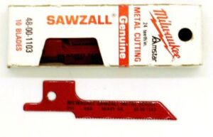 Milwaukee Tool 48-00-1103 Metal-Cutting Sawzall Blades; ; 24 TPI; 2.5" L; 10/Pk; Red Color