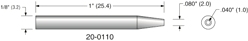 Plato 20-0110 .040 Desoldering Tip (Equiv Pace 1121-0479)