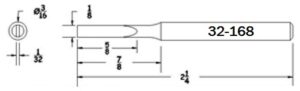 Plato 32-168 3/16" Turned Down Full Chisel Soldering Tip / Equivalent to Hexacon HT474 / American Beauty 605 & 607