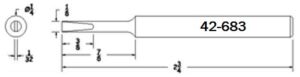 Plato 42-683   1/4-Long Turned-Down Full Chise / Equivalent to Hexacon HT685 / Esico 412-110