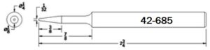 Plato 42-685 1/4  Turned-Down Sharp-Conical Soldering Tip / Equivalent to Hexacon ht452 / American Beauty 739 / Esico 442-147