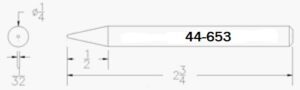 Plato 44-653 1/4 Long Sharp Conical Soldering Tip / Equivalent to Hexacon HT202 / Esico 440-138