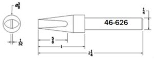 Plato 46-626 1/4 Mushroom Conical Chisel Soldering Tip / Equivalent to Hexacon HT552 / Esico 426-161 426-173 | CLEARANCE
