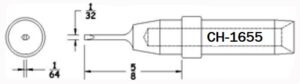 Plato CH-1655 3/64 Turned Down Full Chisel Soldering Tip / Equiv to Hexacon J918