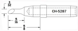 Plato CH-5287 3/32 Turned Down Bevel Soldering Tip / Equivalent to Hexacon J204