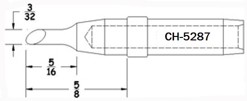 Plato CH-5287 3/32 Turned Down Bevel Soldering Tip / Equivalent to Hexacon J204